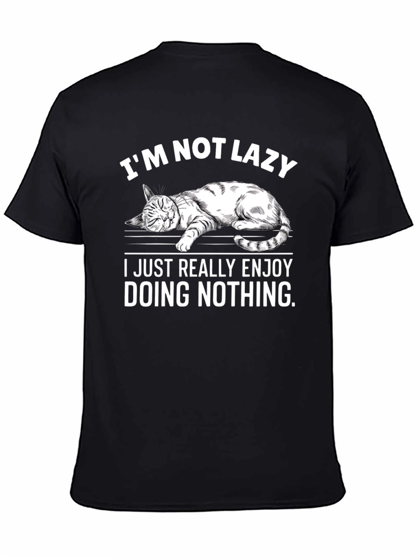 Lazy Cat Graphic T-Shirt - Enjoy Doing Nothing Tee