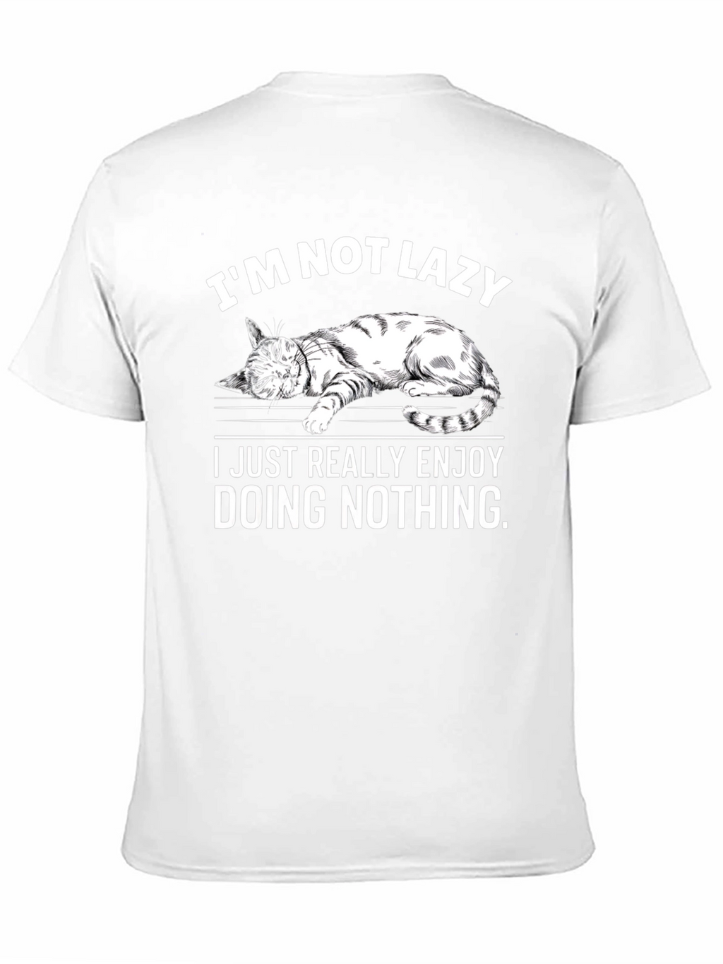Lazy Cat Graphic T-Shirt - Enjoy Doing Nothing Tee