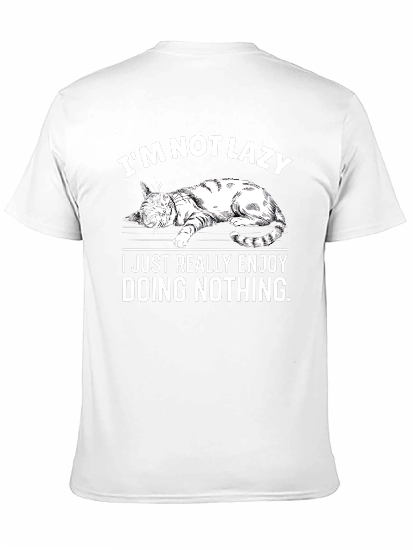 Lazy Cat Graphic T-Shirt - Enjoy Doing Nothing Tee