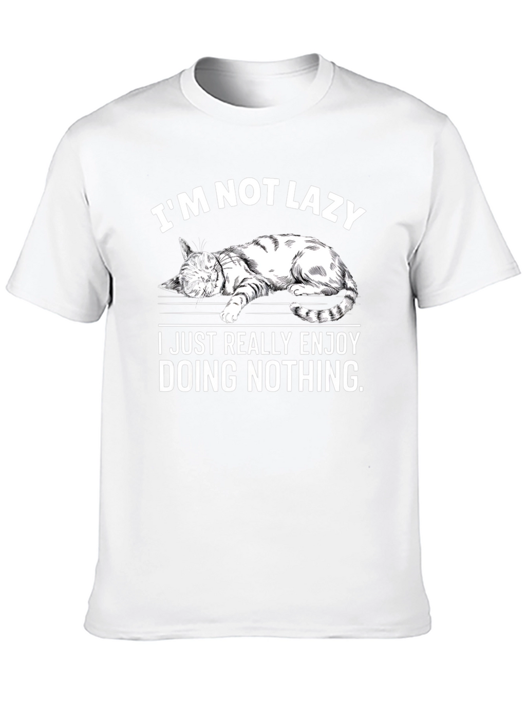 Lazy Cat Graphic T-Shirt - Enjoy Doing Nothing Tee
