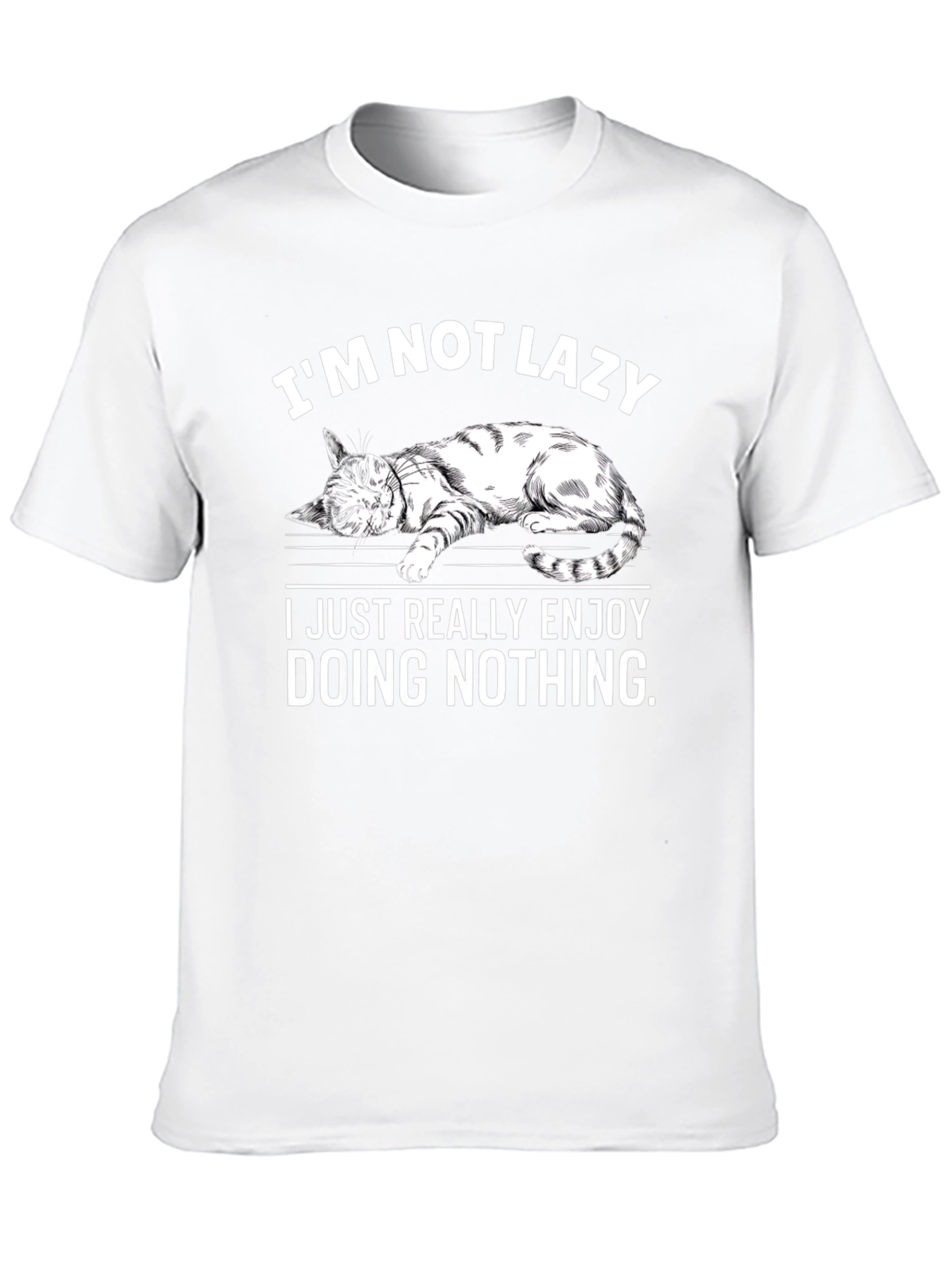 Lazy Cat Graphic T-Shirt - Enjoy Doing Nothing Tee