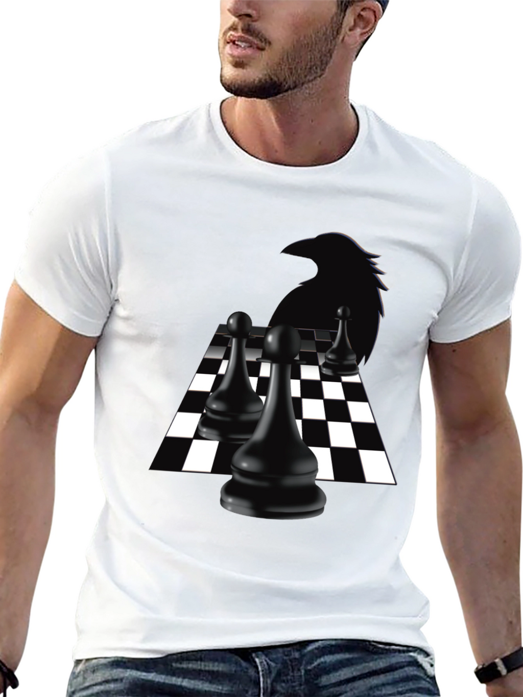 Raven Chess T-Shirt - Black