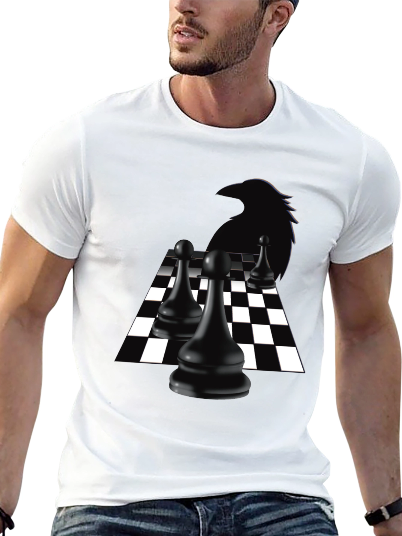 Raven Chess T-Shirt - Black