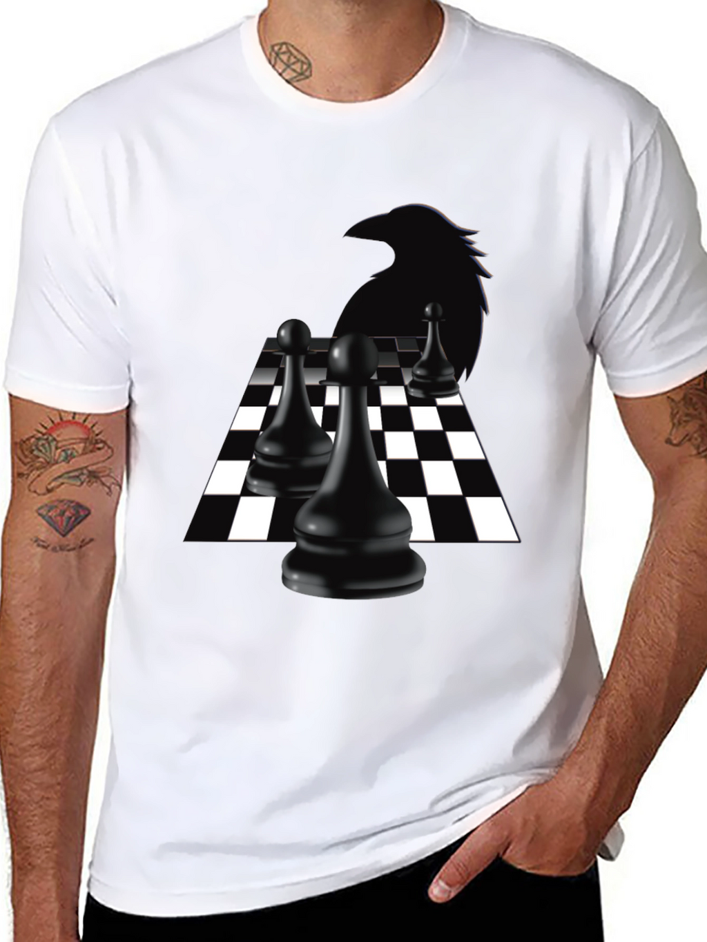 Raven Chess T-Shirt - Black