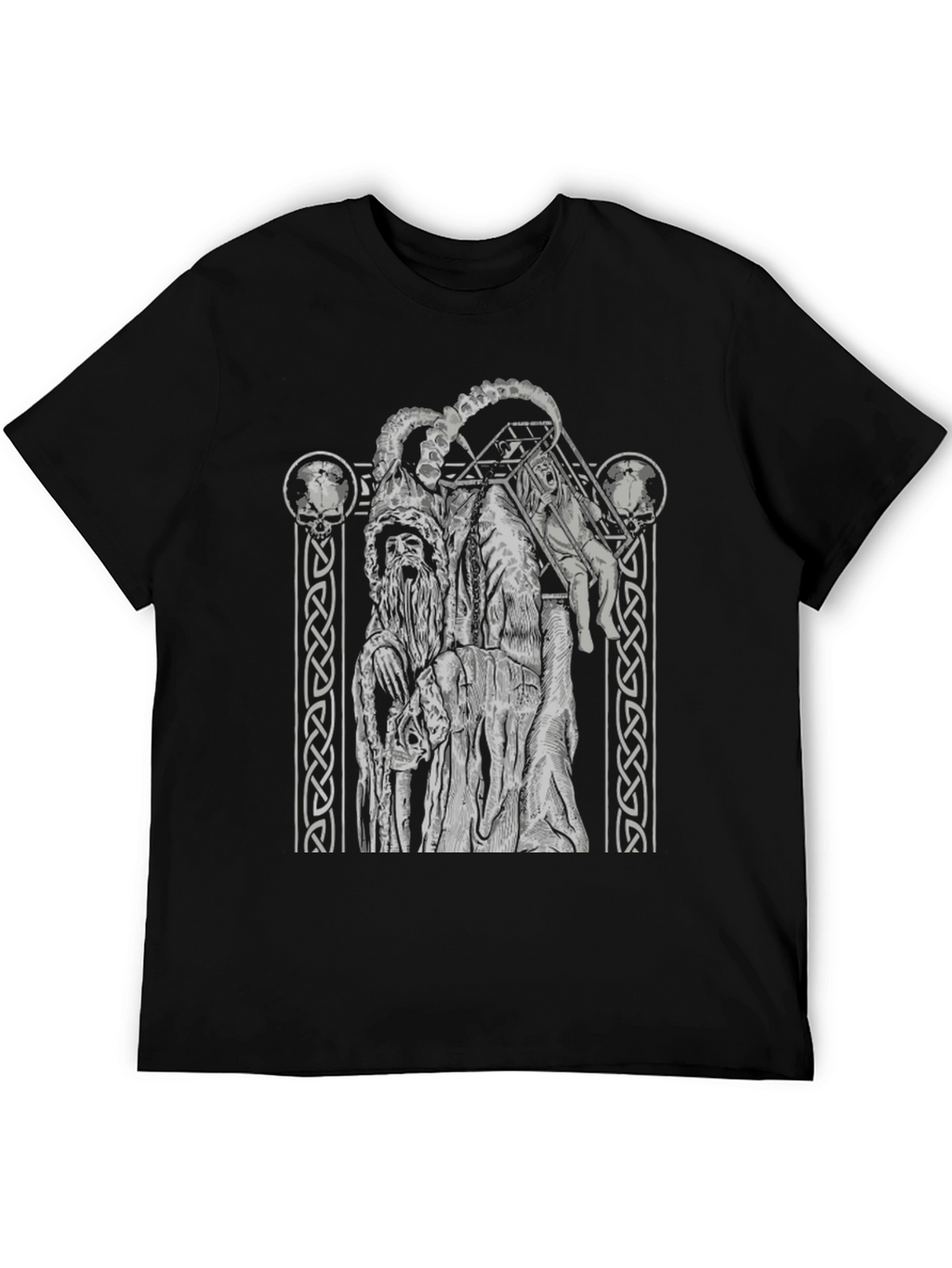 Black Graphic Tee - Horned Figure