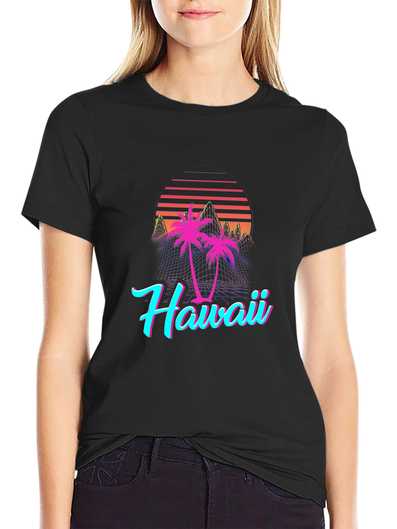 Retro Hawaii T-Shirt - Vaporwave Palm Design