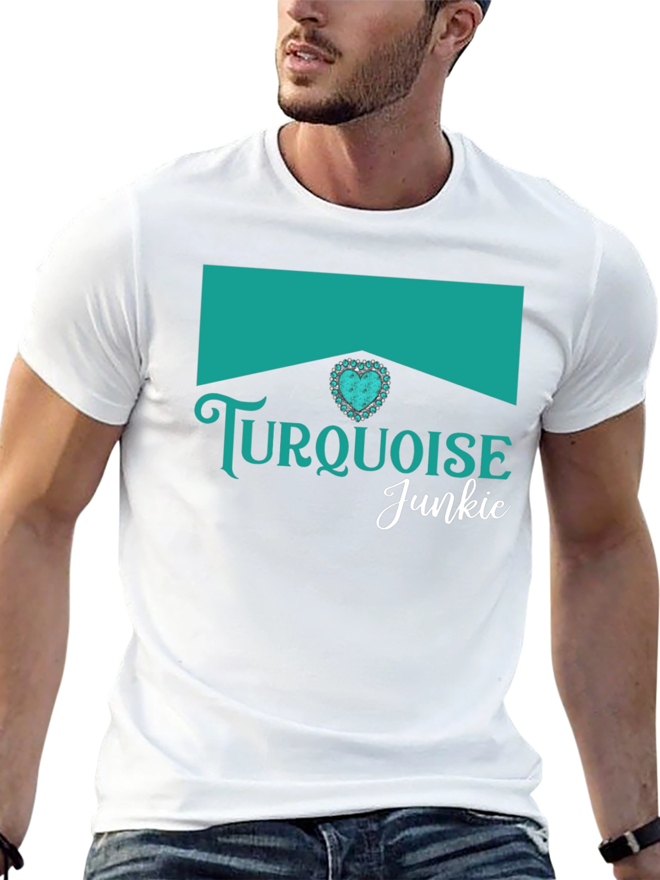 Turquoise Junkie Graphic Tee - Trendy Style