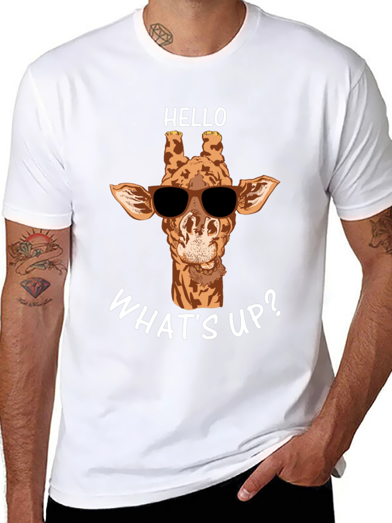 Cool Giraffe T-Shirt - Hello Whats Up?