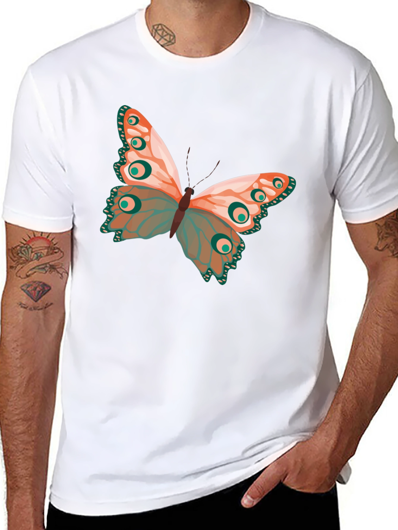 Butterfly Graphic Black Tee - Stylish & Unique!