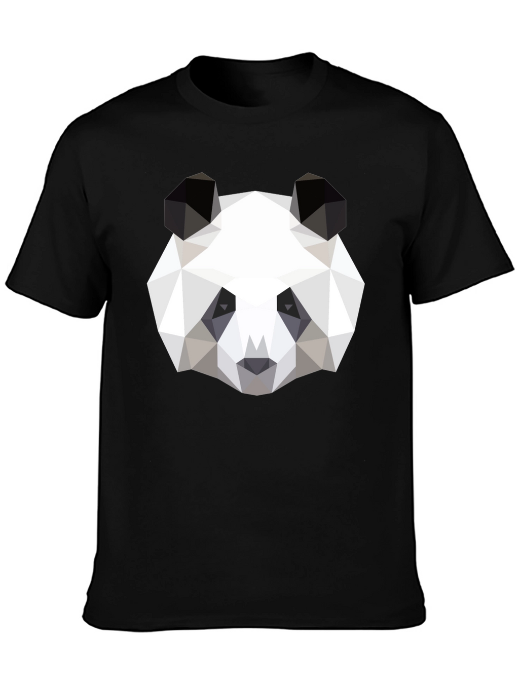 Geometric Panda Graphic Black T-Shirt
