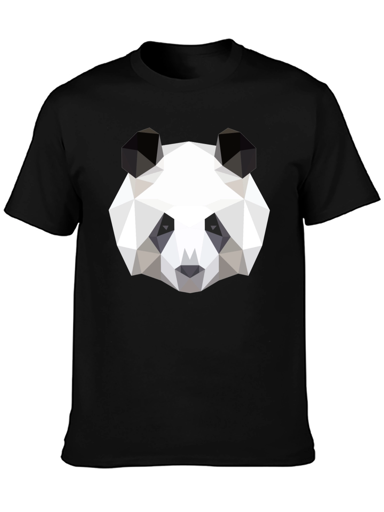 Geometric Panda Graphic Black T-Shirt