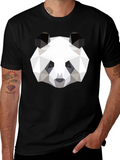 Geometric Panda Graphic Black T-Shirt