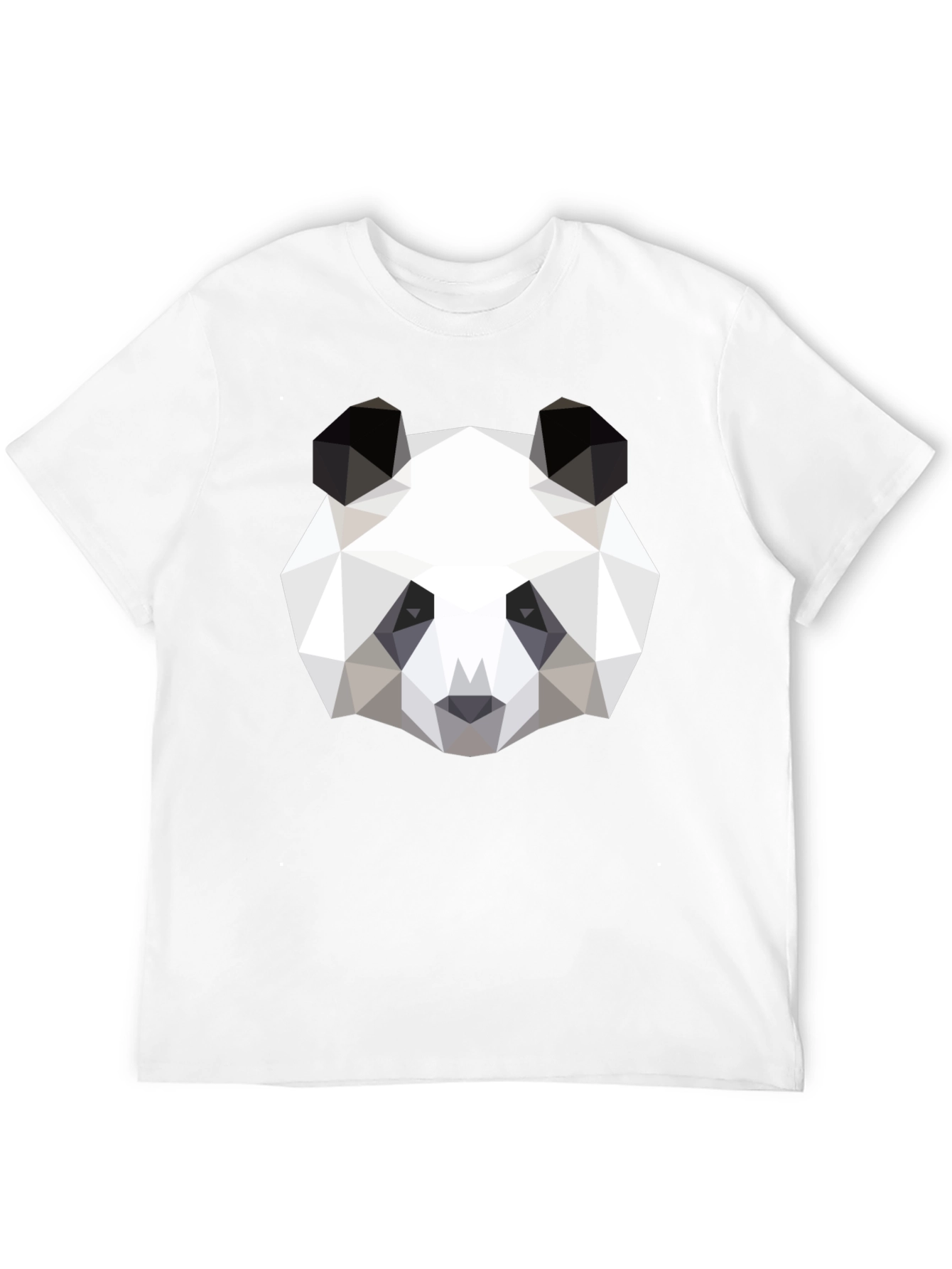 Geometric Panda Graphic Black T-Shirt