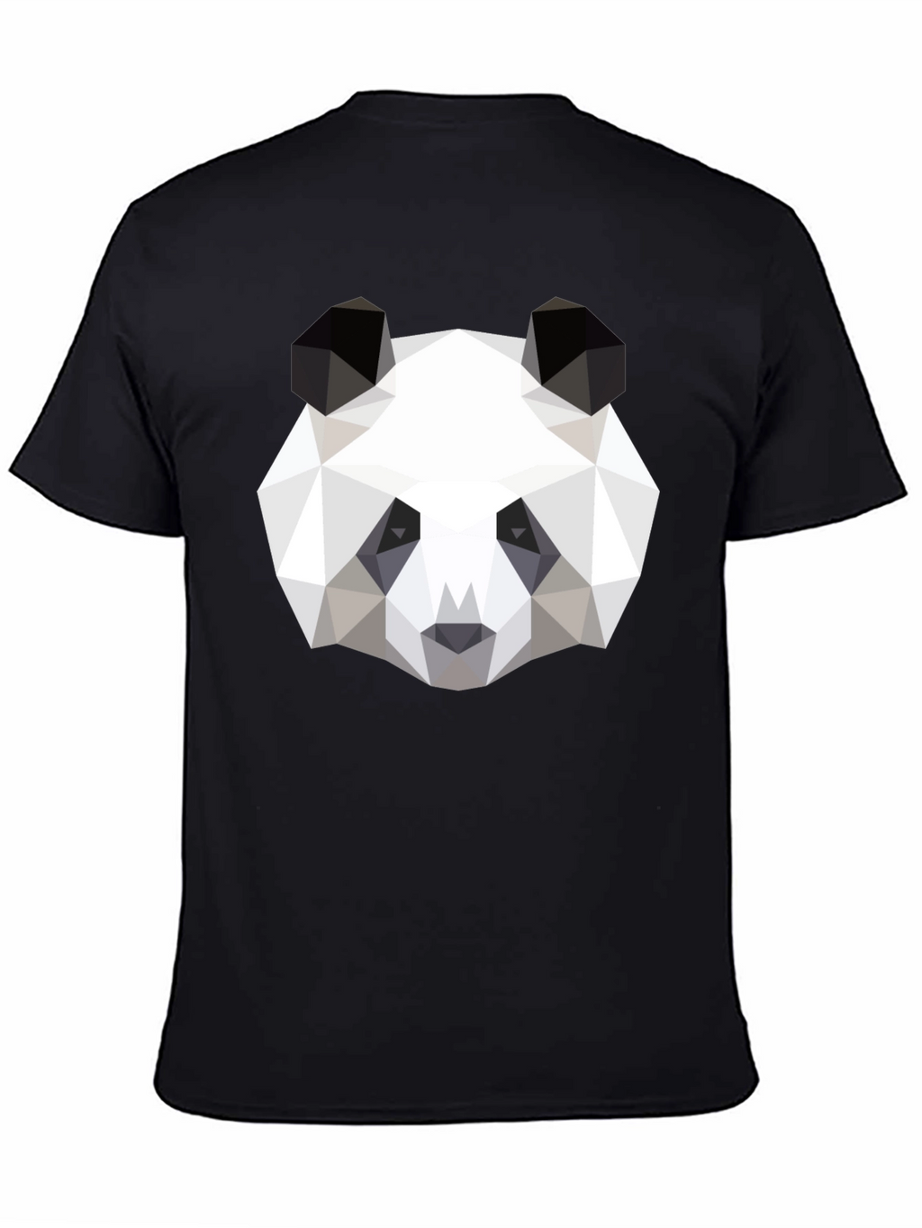 Geometric Panda Graphic Black T-Shirt