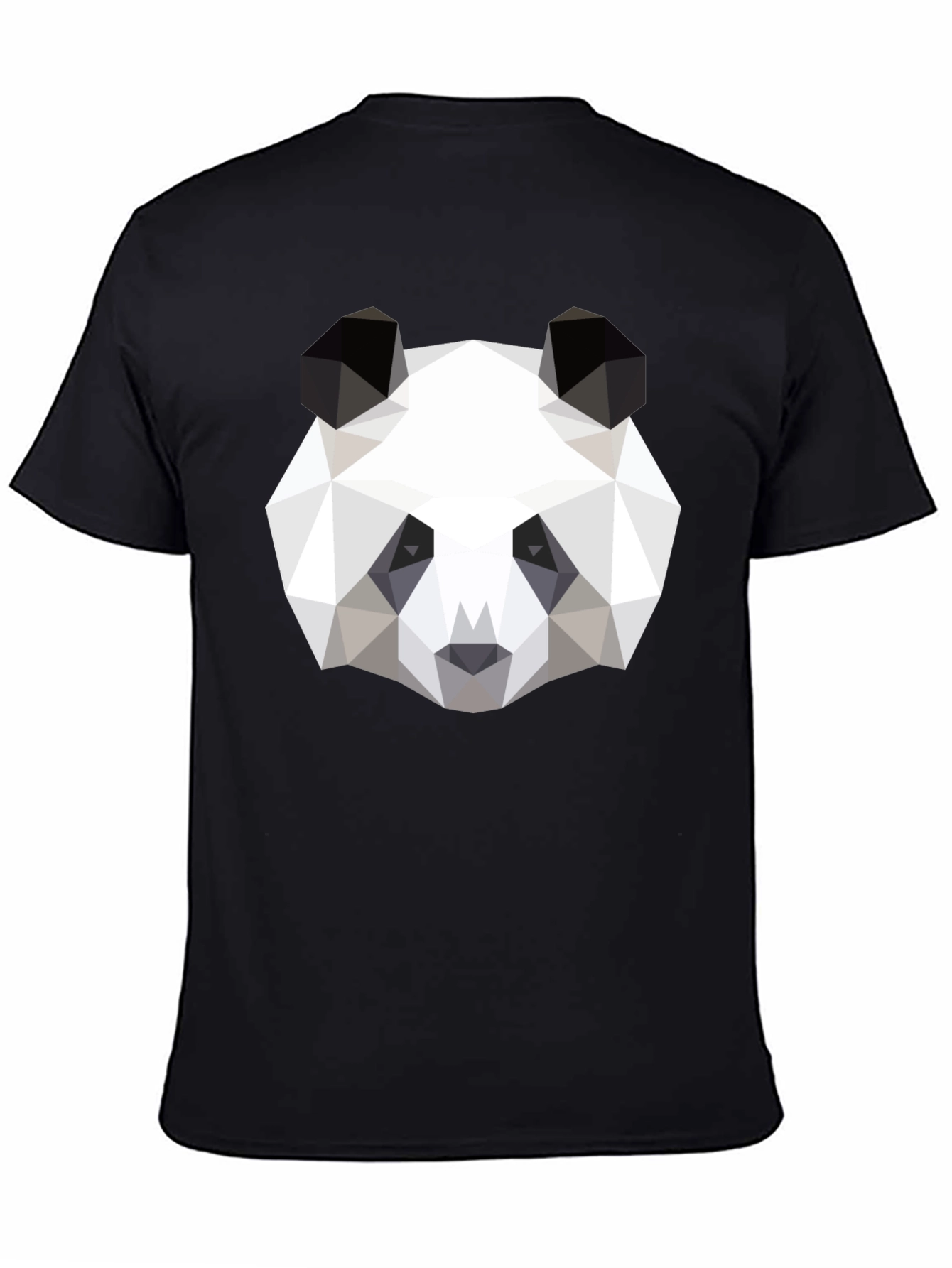 Geometric Panda Graphic Black T-Shirt