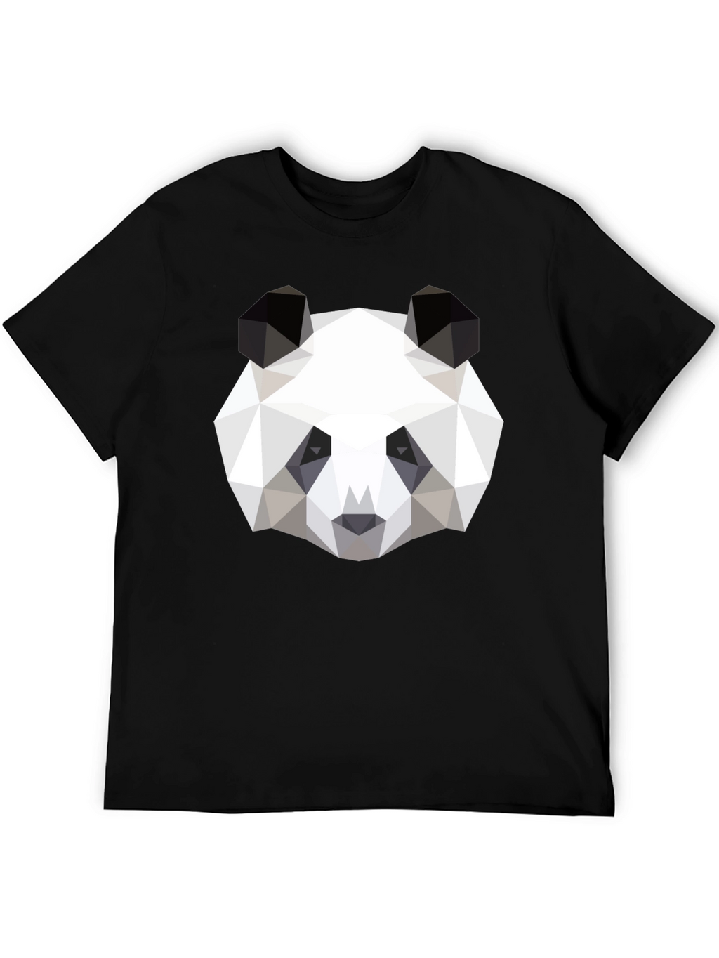 Geometric Panda Graphic Black T-Shirt