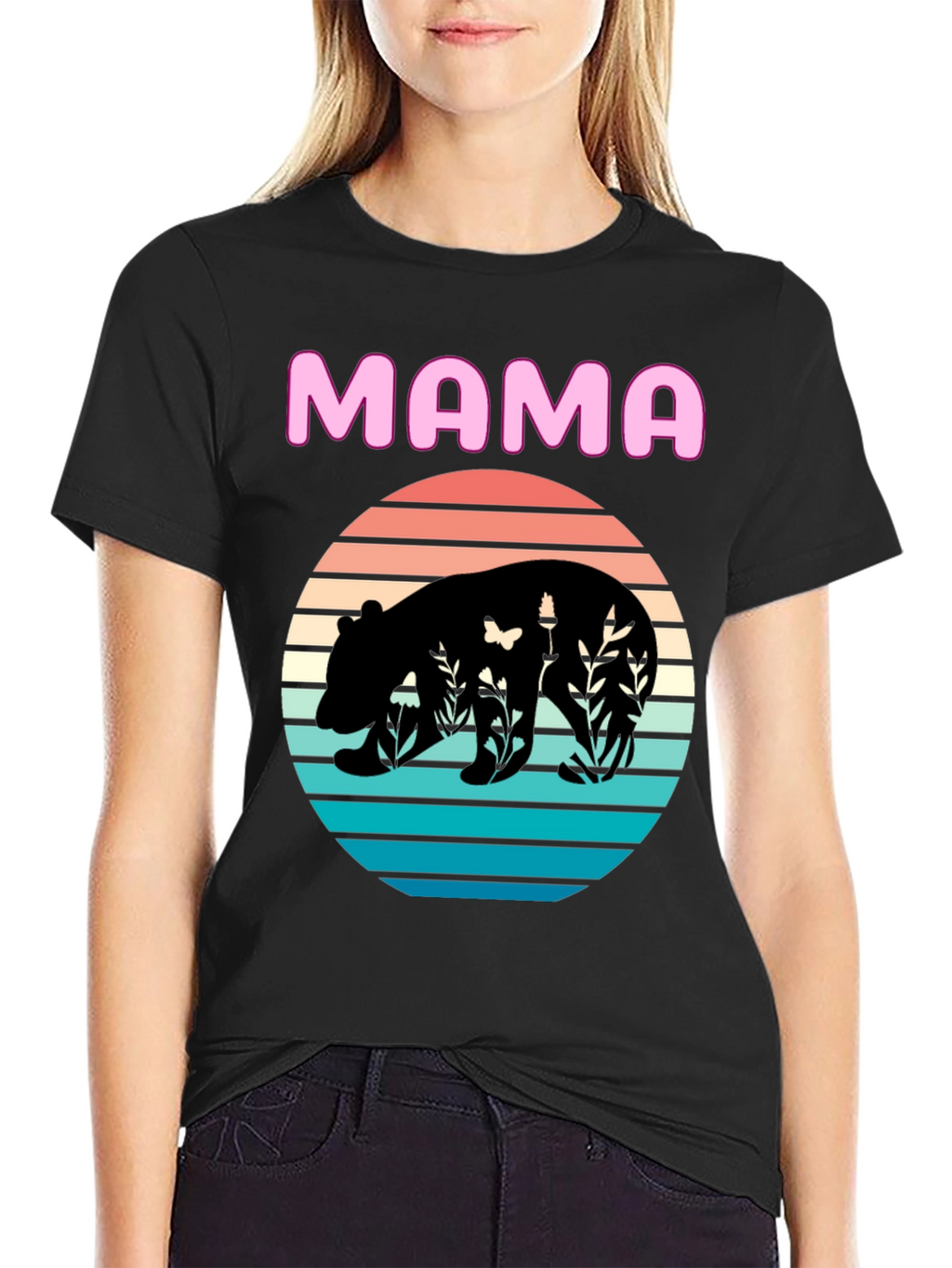 Mama Bear Graphic Tee - Nature Silhouette