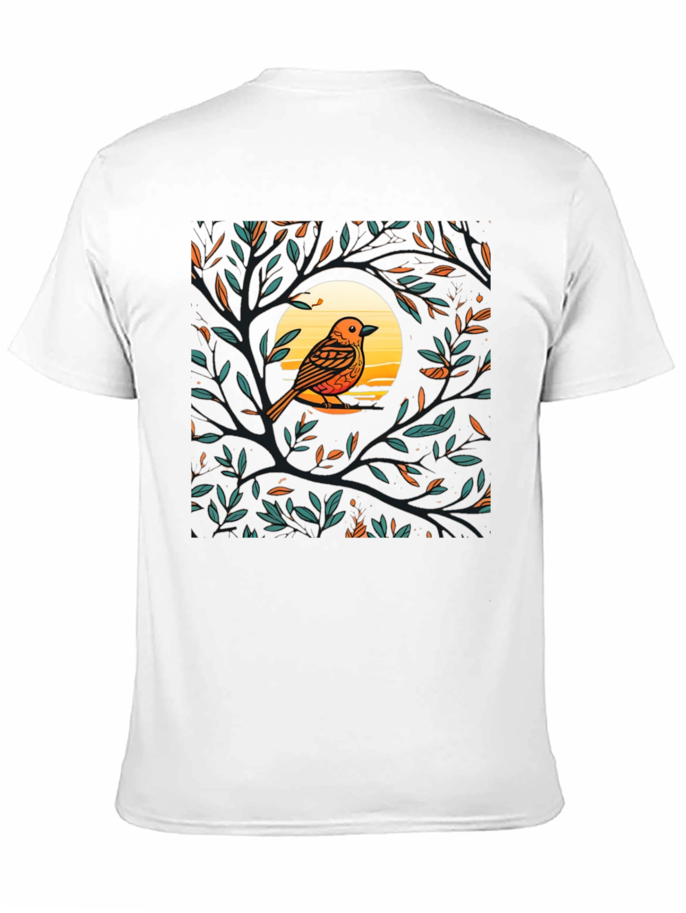 Bird on Branch Graphic Tee - Nature Inspired