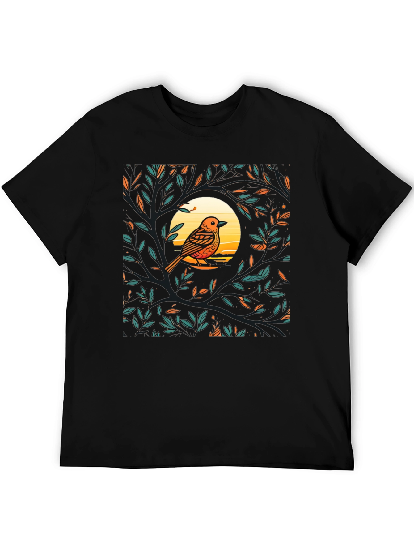 Bird on Branch Graphic Tee - Nature Inspired