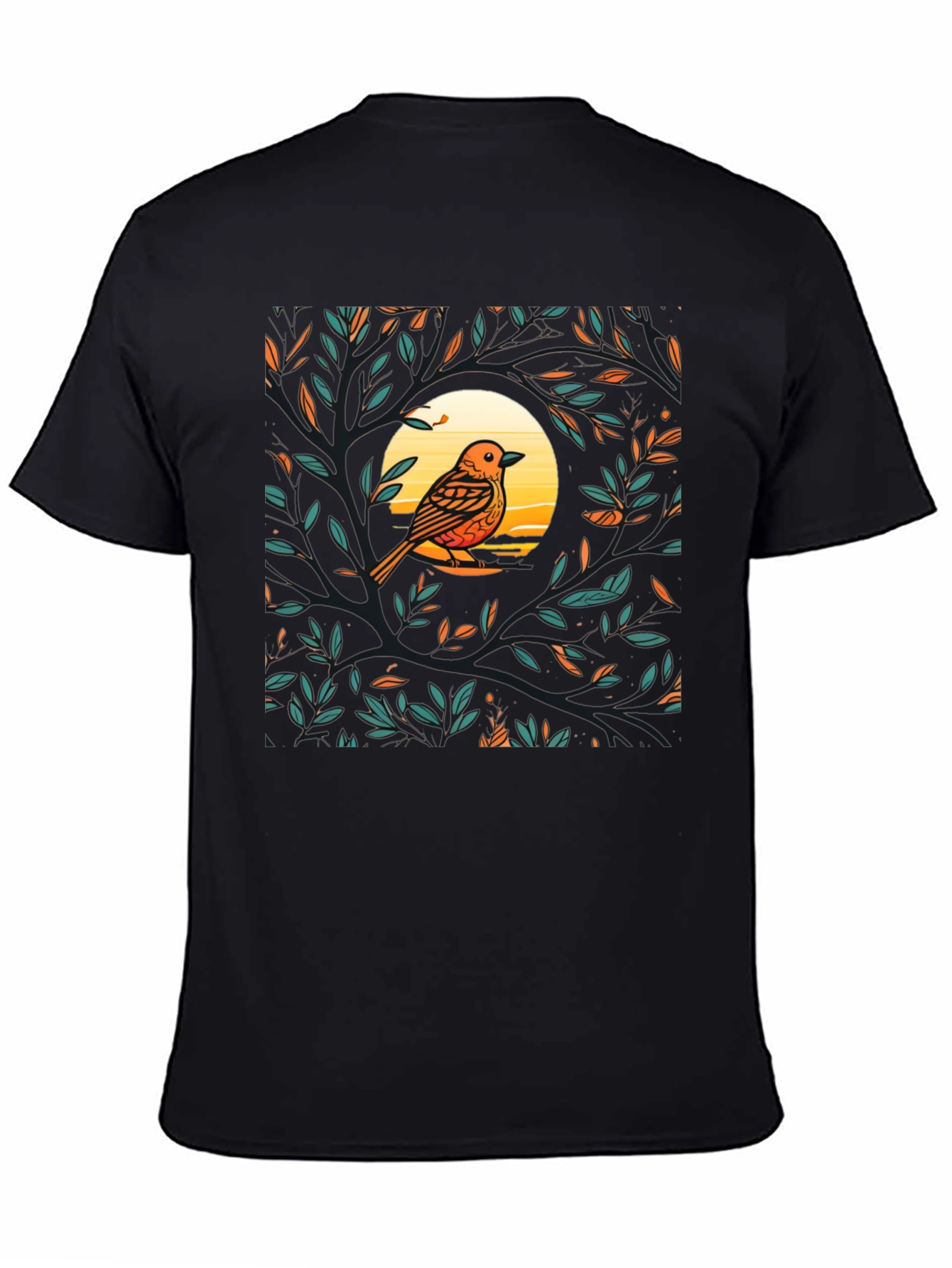 Bird on Branch Graphic Tee - Nature Inspired