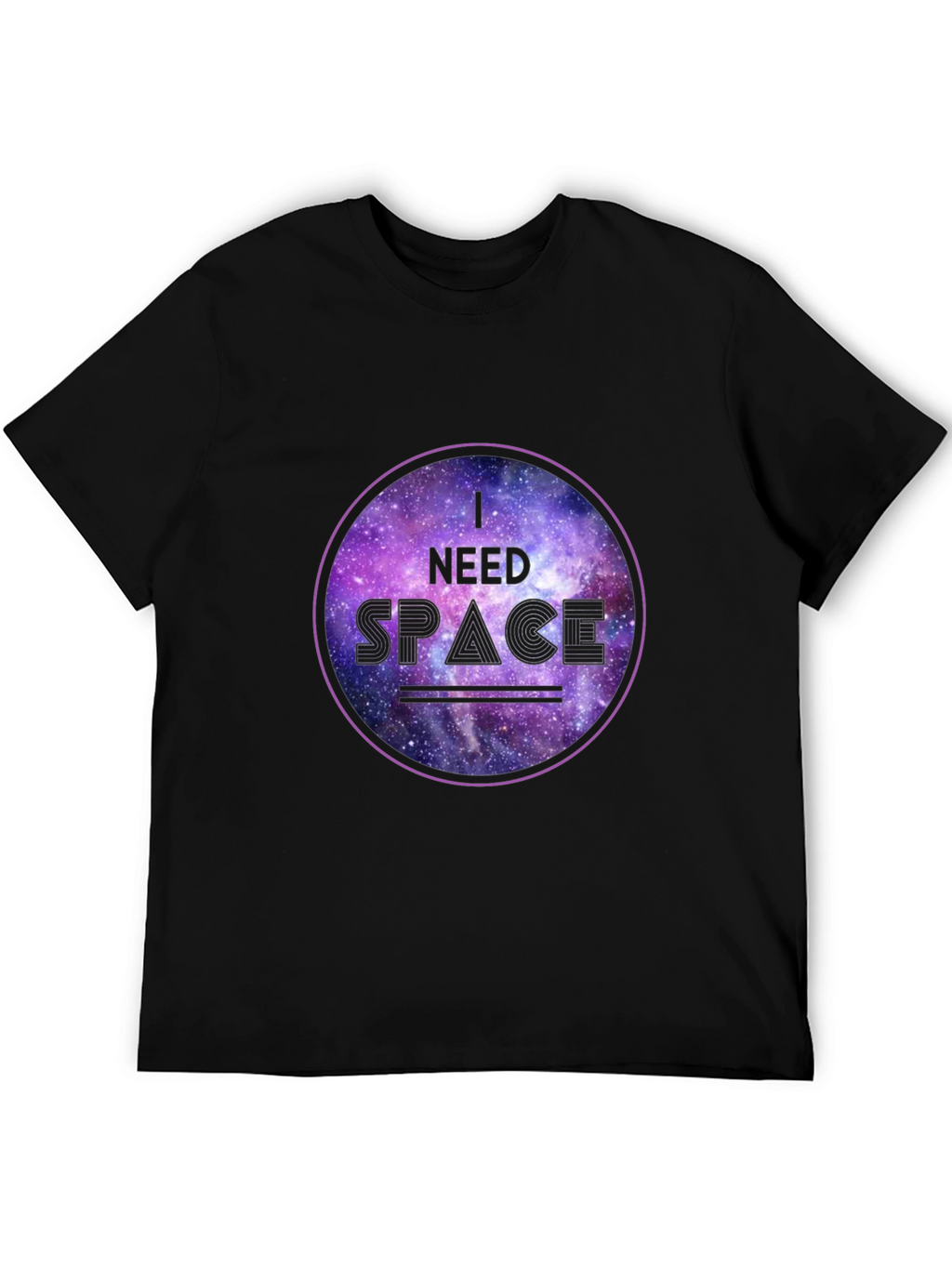 I Need Space Galaxy Graphic Black T-Shirt