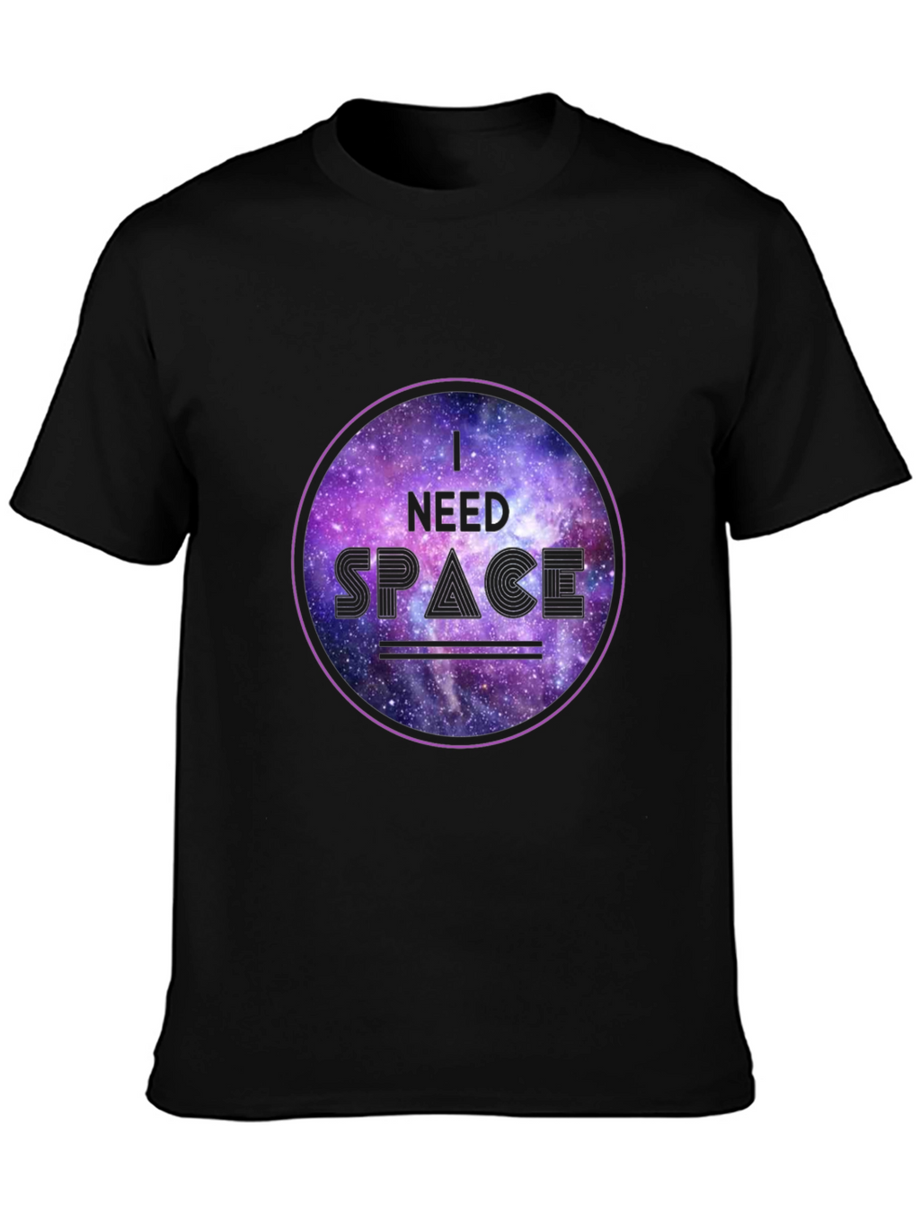 I Need Space Galaxy Graphic Black T-Shirt