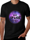 I Need Space Galaxy Graphic Black T-Shirt