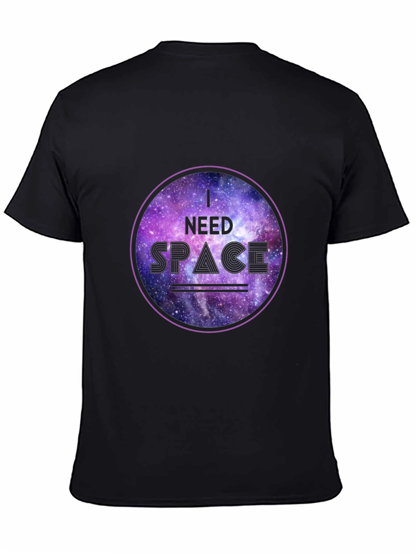I Need Space Galaxy Graphic Black T-Shirt