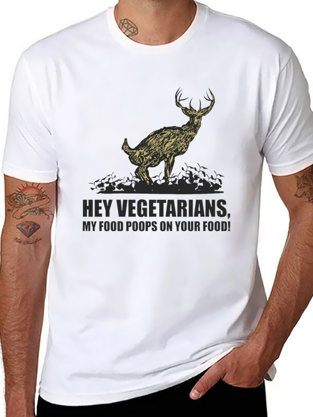 Humorous Deer Graphic T-Shirt