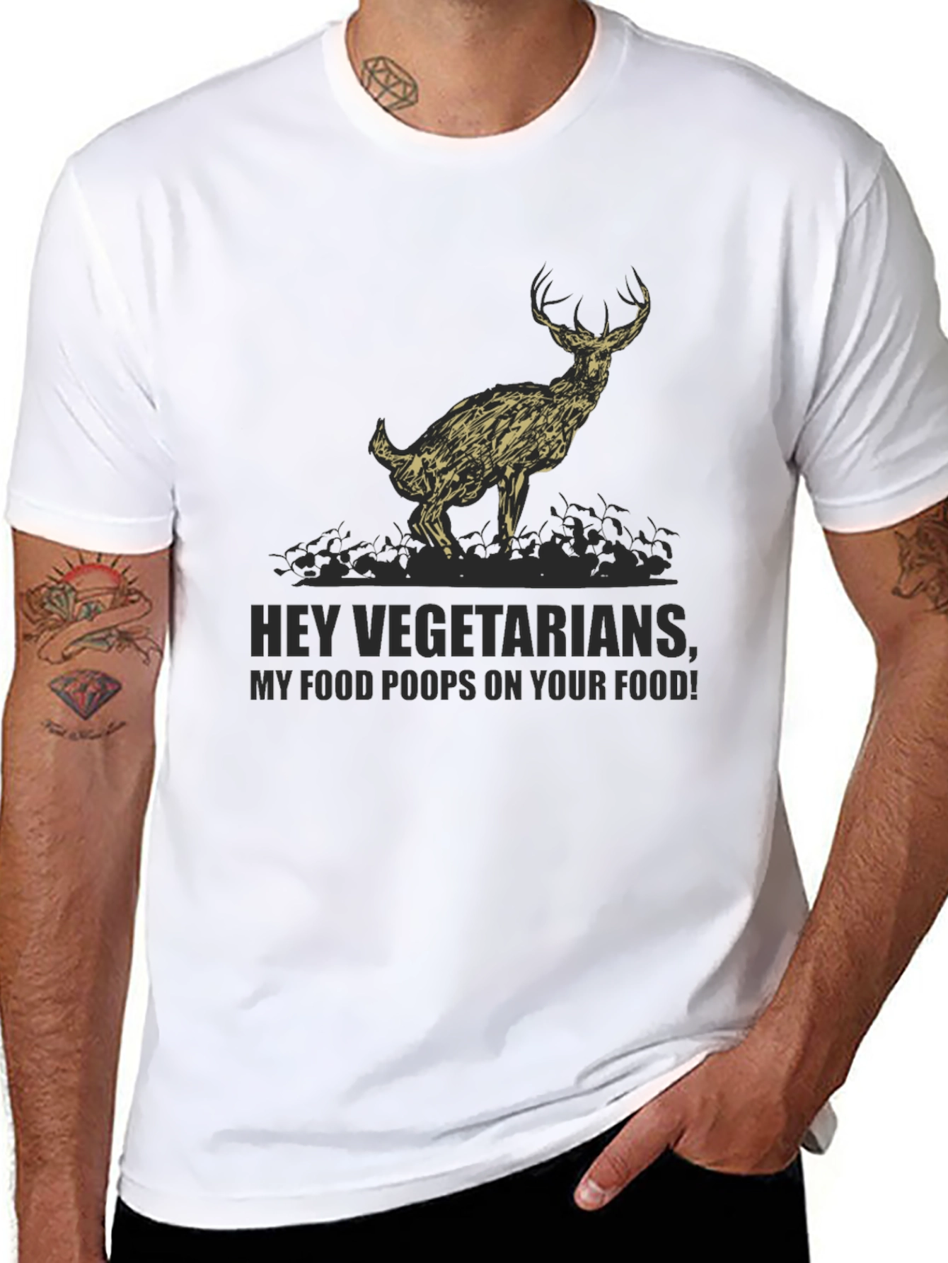 Humorous Deer Graphic T-Shirt