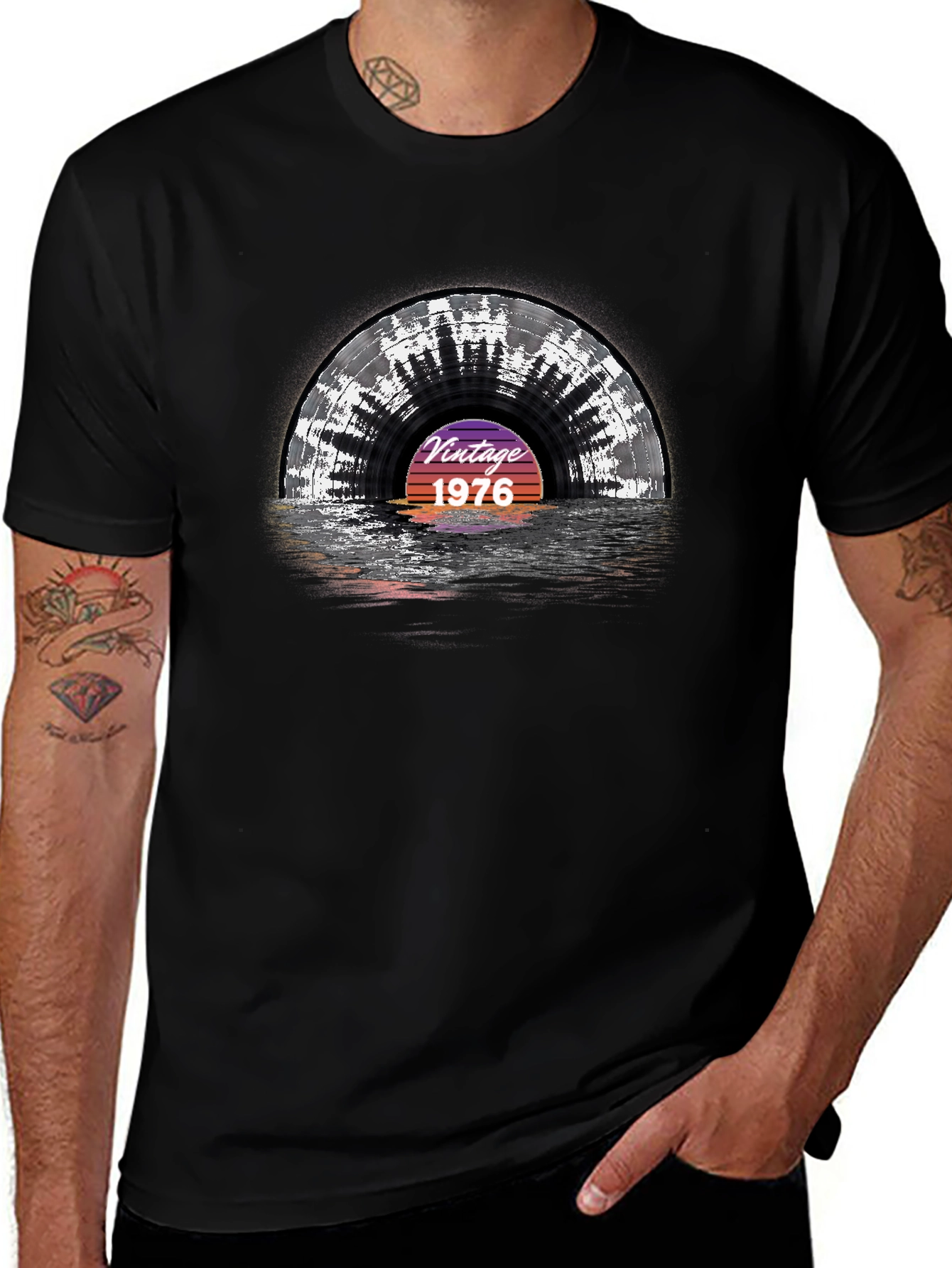 Vintage 1976 Record Graphic T-Shirt
