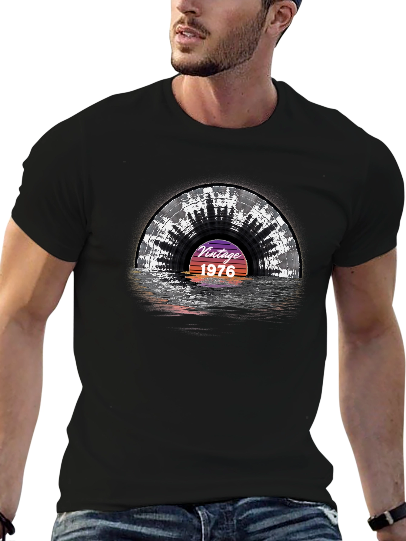 Vintage 1976 Record Graphic T-Shirt