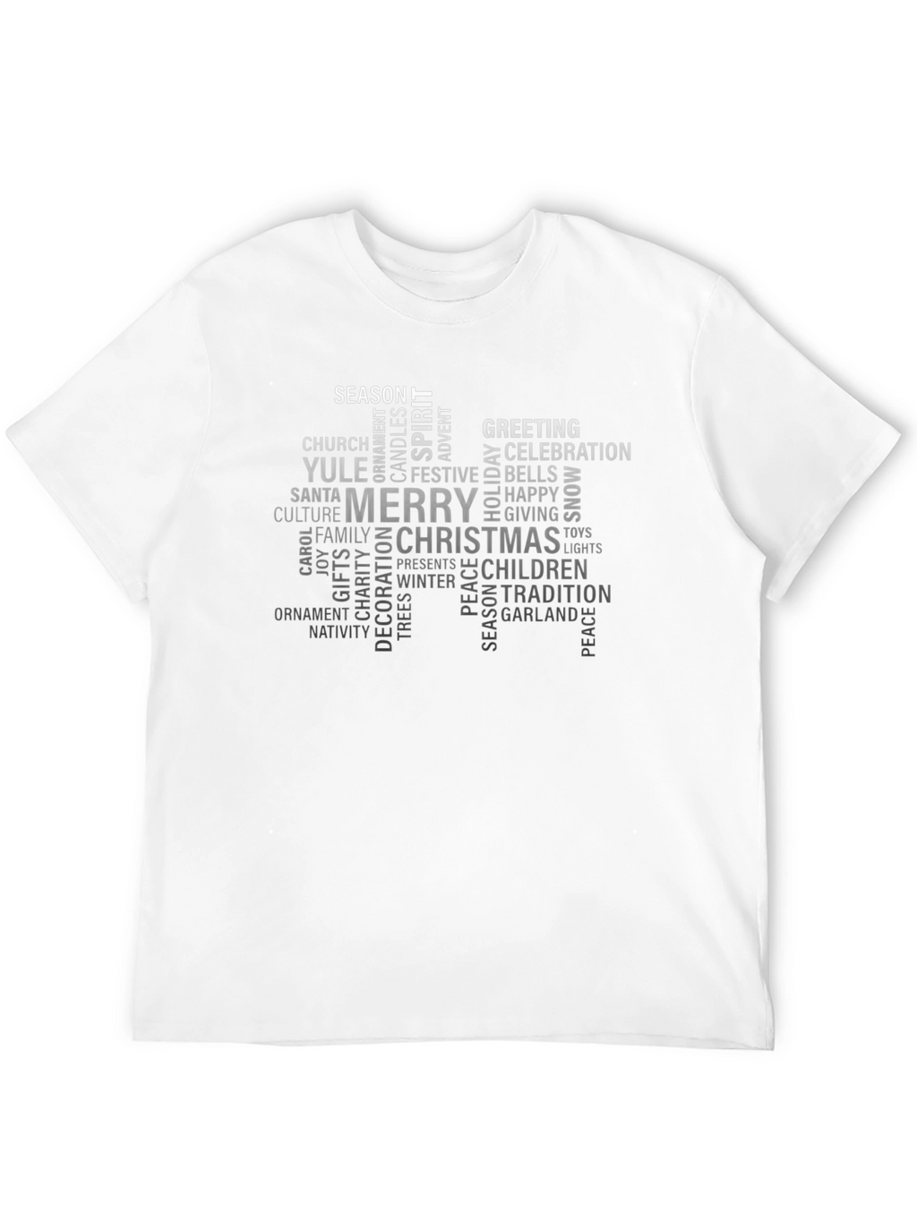 Holiday Word Cloud Black T-Shirt