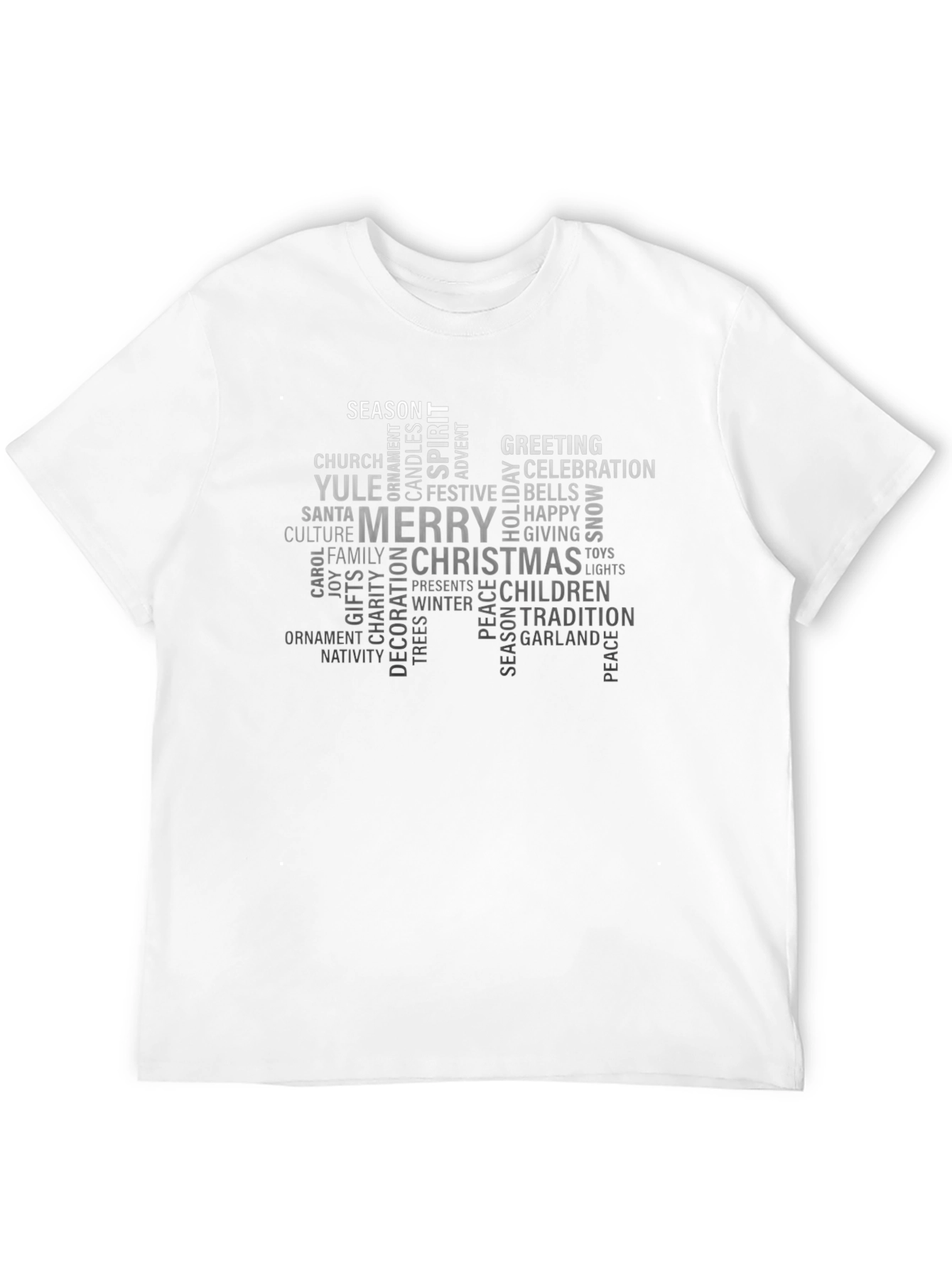 Holiday Word Cloud Black T-Shirt