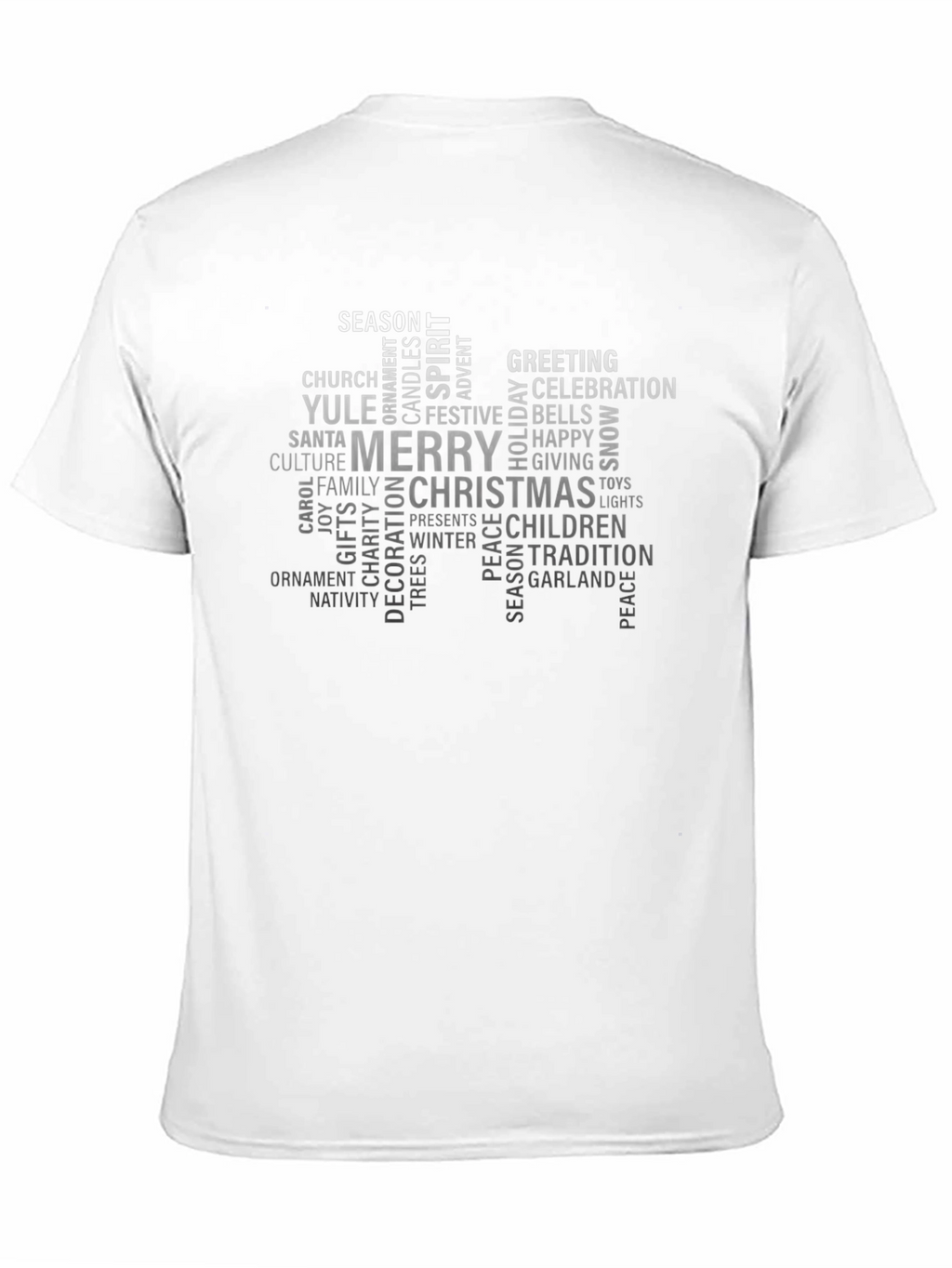 Holiday Word Cloud Black T-Shirt