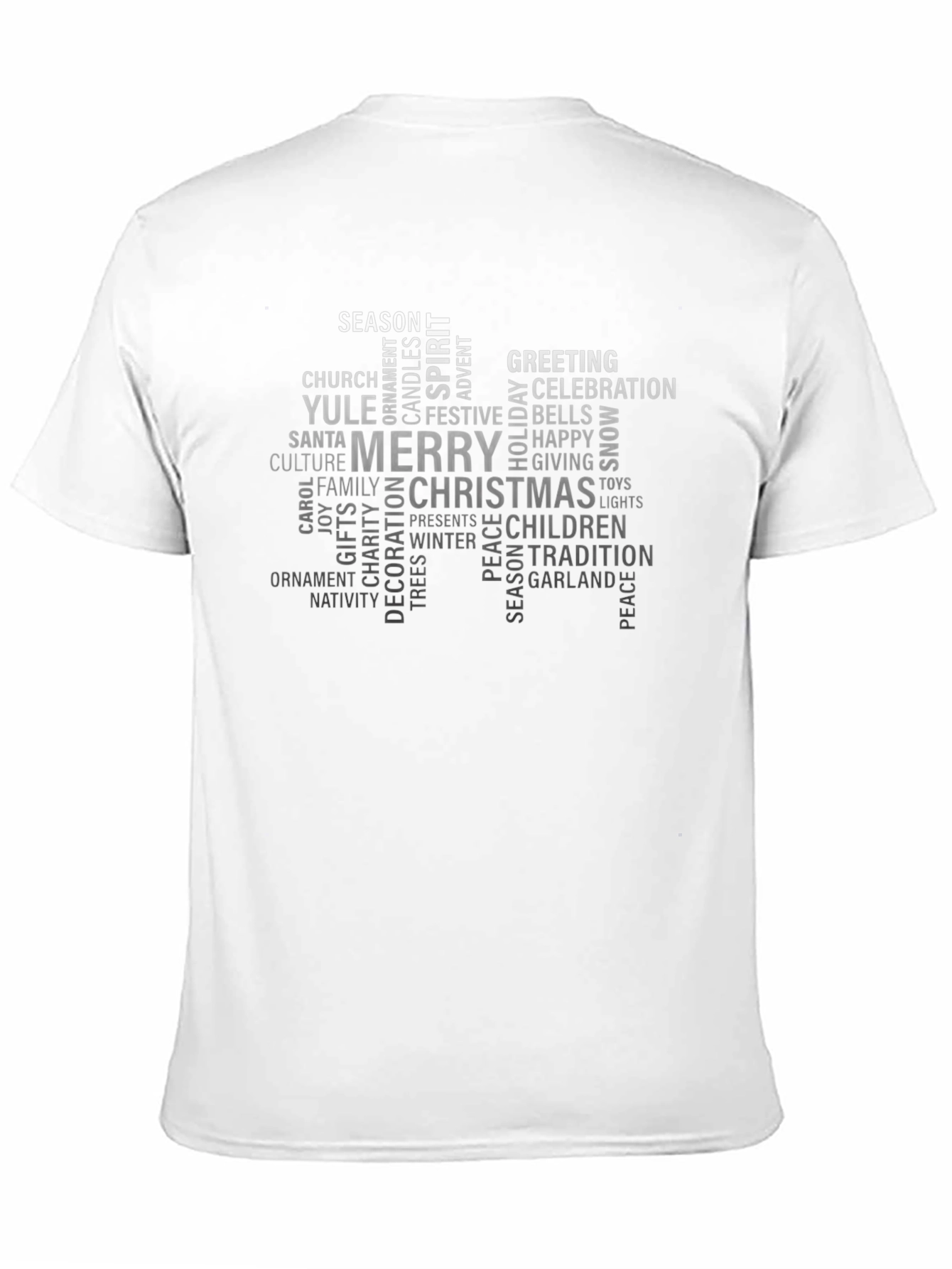 Holiday Word Cloud Black T-Shirt