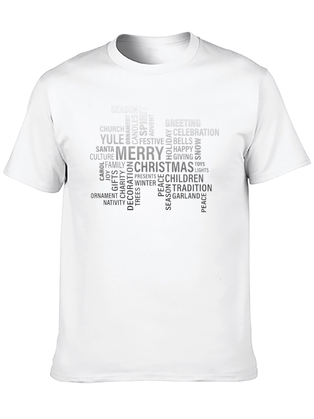 Holiday Word Cloud Black T-Shirt