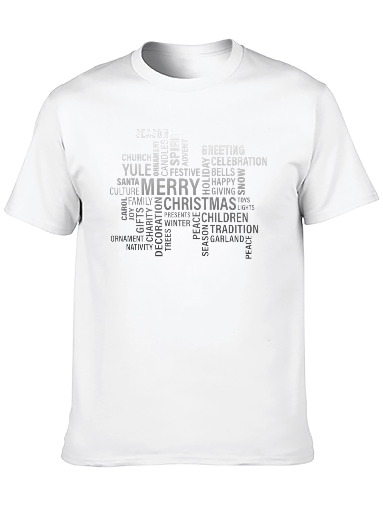 Holiday Word Cloud Black T-Shirt