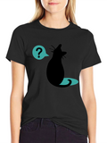 Black Cat Question T-Shirt