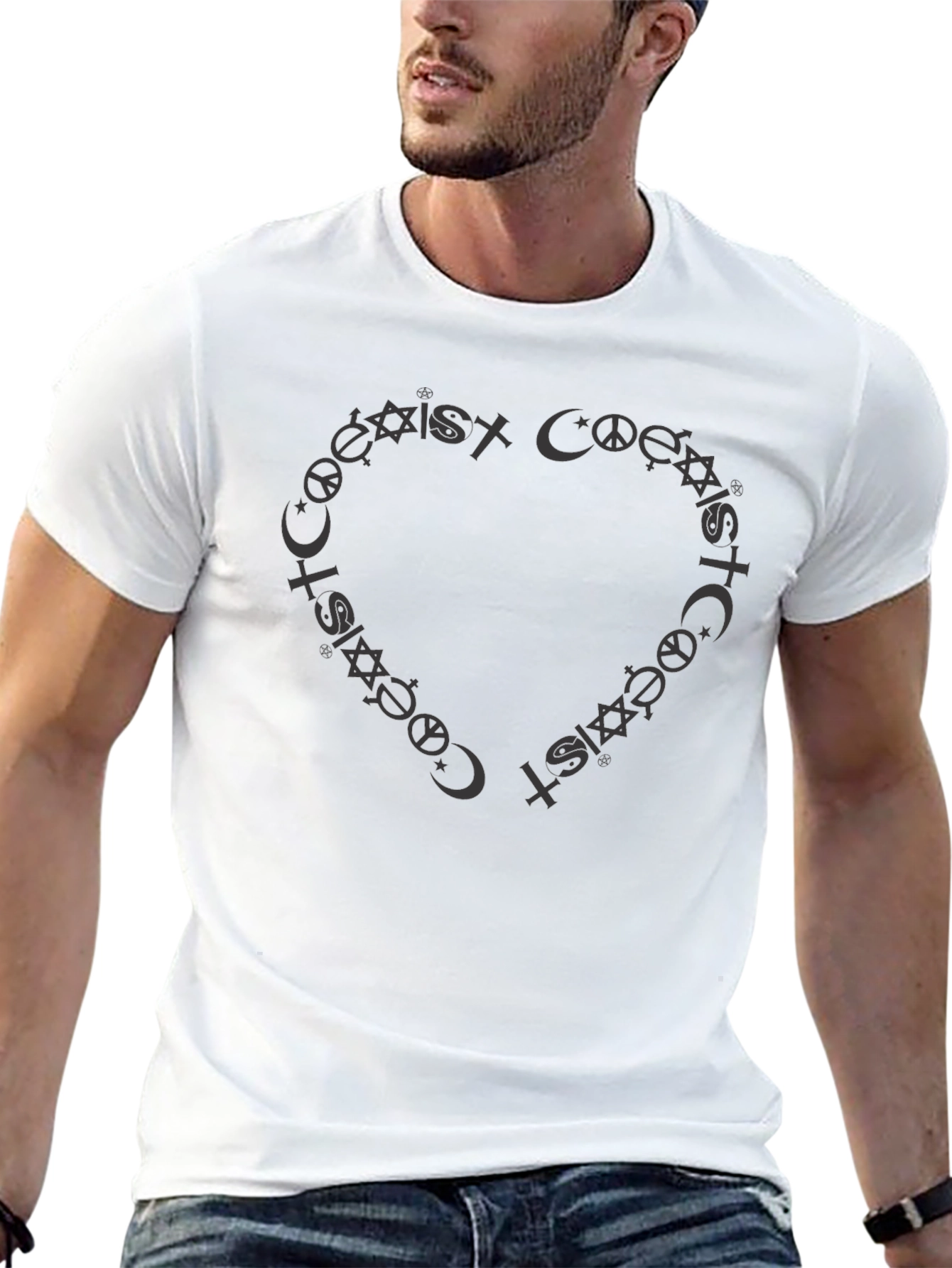 Coexist Heart Graphic T-Shirt - Religious Tolerance