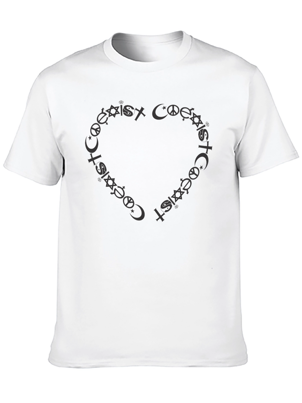 Coexist Heart Graphic T-Shirt - Religious Tolerance