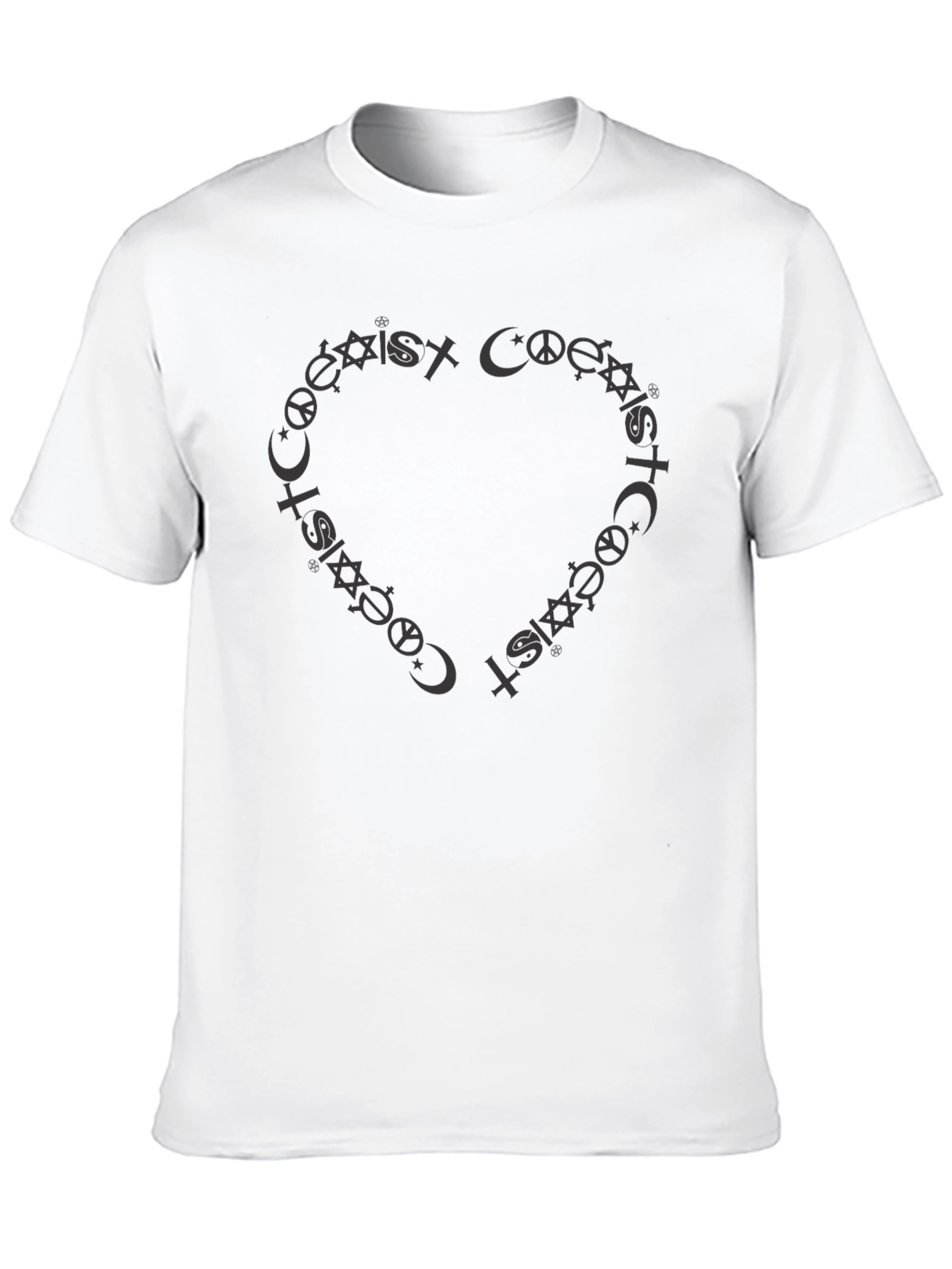 Coexist Heart Graphic T-Shirt - Religious Tolerance