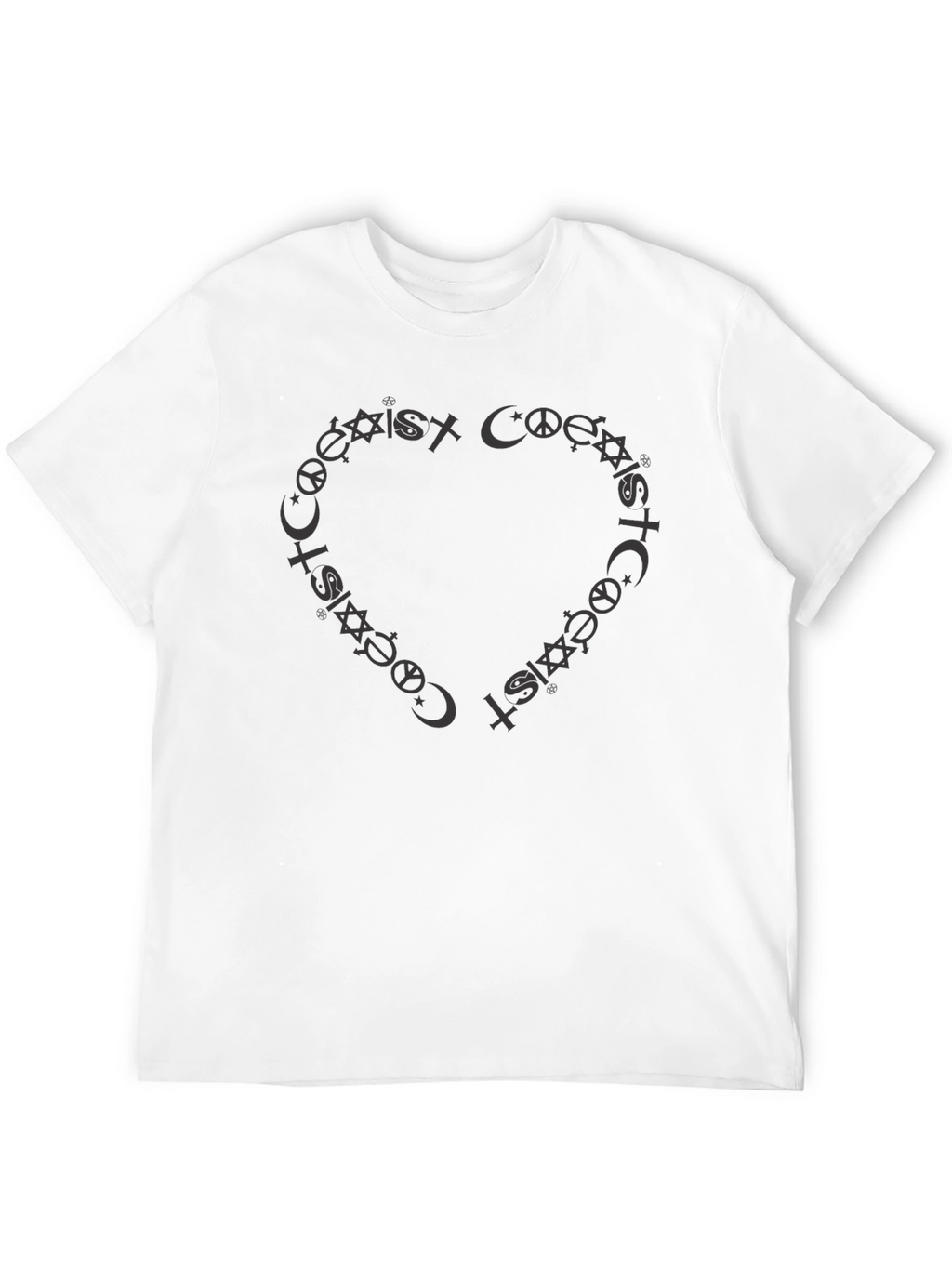 Coexist Heart Graphic T-Shirt - Religious Tolerance
