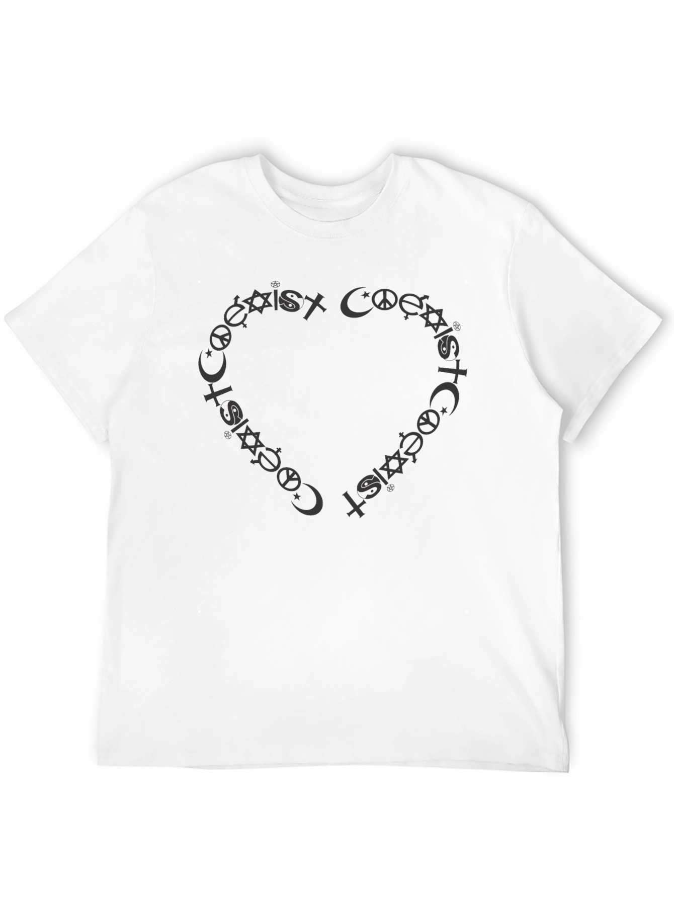 Coexist Heart Graphic T-Shirt - Religious Tolerance