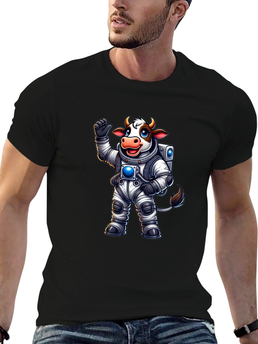 Cow Astronaut T-Shirt - Space Adventure Tee