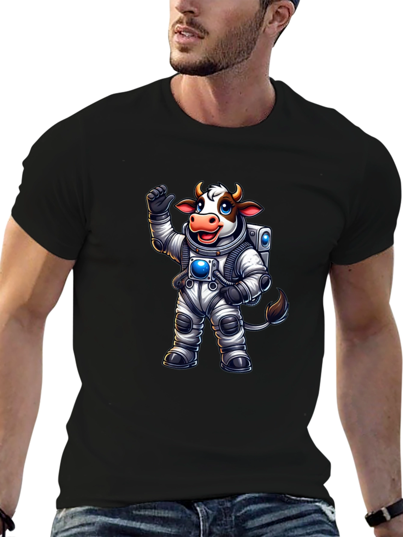 Cow Astronaut T-Shirt - Space Adventure Tee
