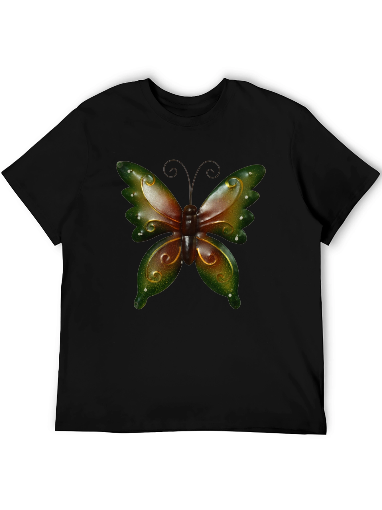 Butterfly Graphic Tee - Stylish Mens Black T-Shirt
