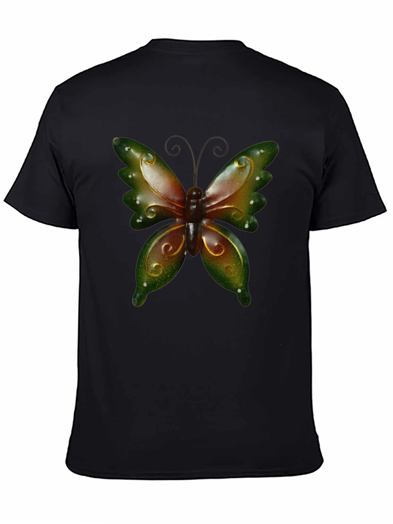 Butterfly Graphic Tee - Stylish Mens Black T-Shirt