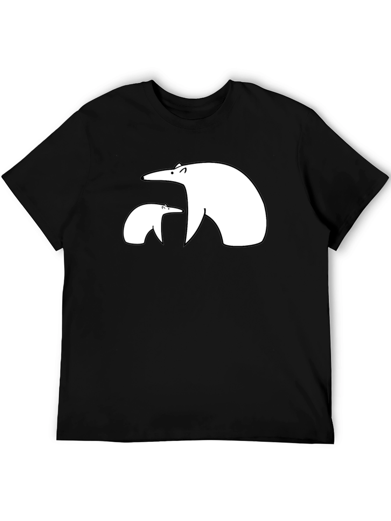 Polar Bear Graphic Tee - Black Casual Shirt