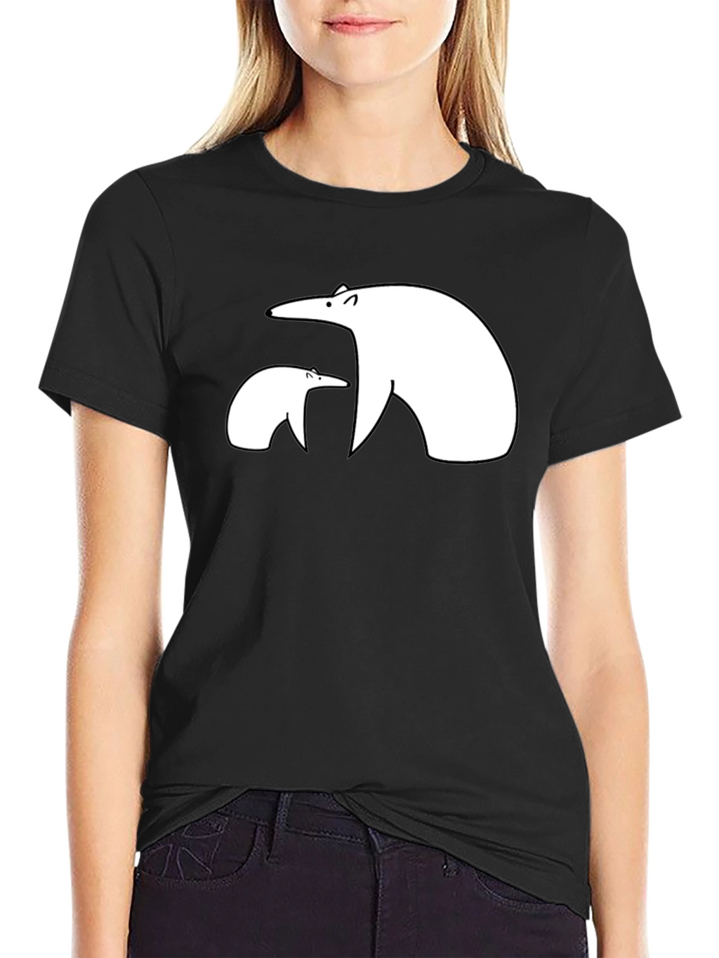 Polar Bear Graphic Tee - Black Casual Shirt